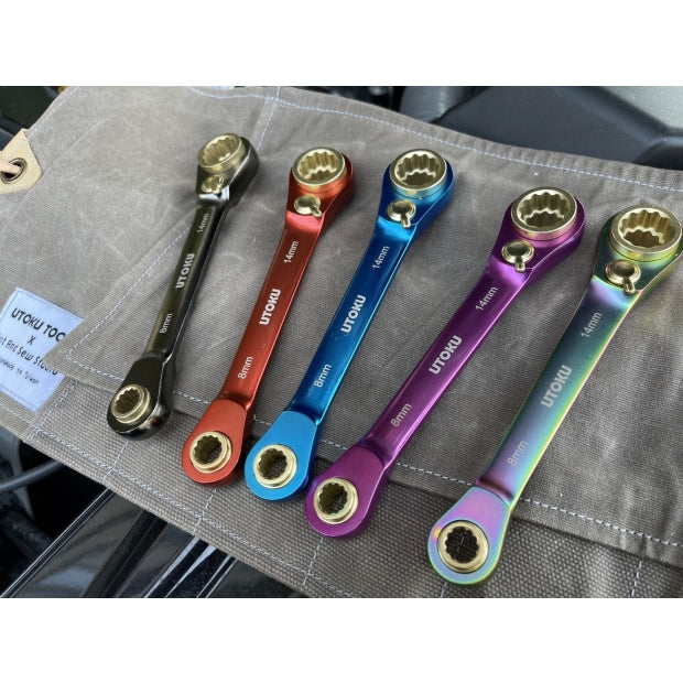 Utoku 4 in 1 Ratchet Wrench Red UT-4in1-8-14R