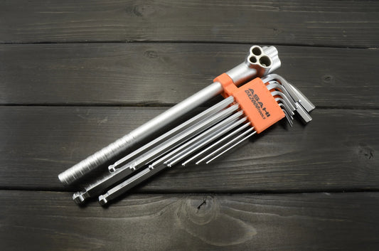ASAHI Long Ball Point Hex Key Wrench Set With Handle 9pc AQHS920