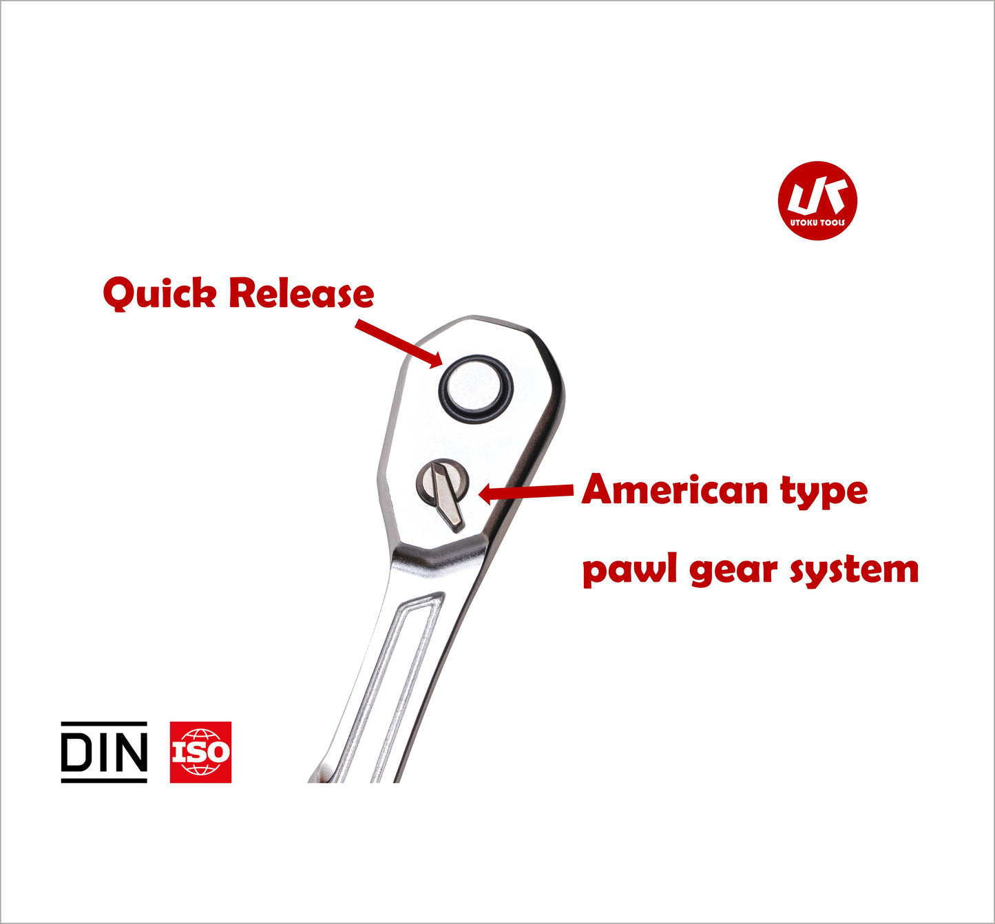 Utoku Super Slim Ratchet Black URSUS 90T 1/4" UT-SSRW-1B