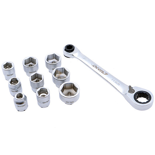 DEEN Low Profile 1/4 in. Drive Metric Socket and Half Cut Bit Set, 30-Piece DNBRS31J
