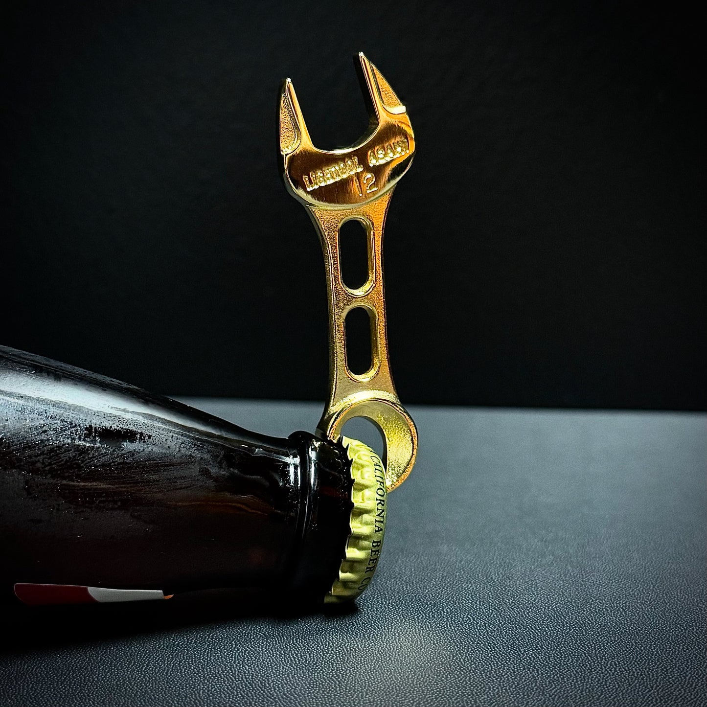 ASAHI LIGHTOOL Mini Combination Wrench Bottle Opener 12mm Gold LCO0012G