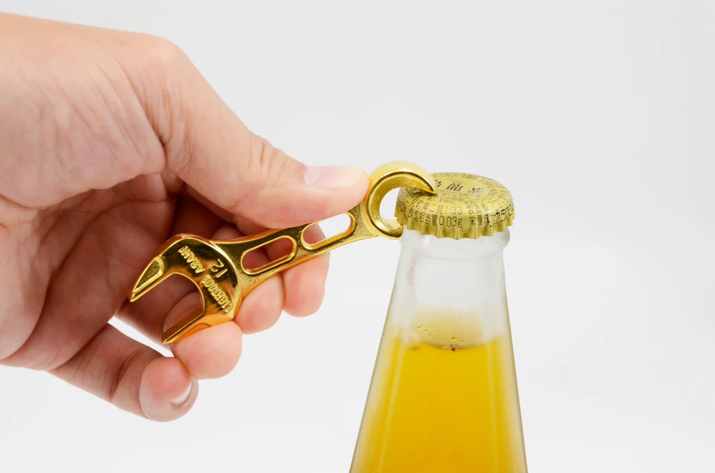 ASAHI LIGHTOOL Mini Combination Wrench Bottle Opener 12mm Gold LCO0012G