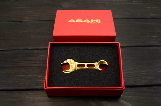 ASAHI LIGHTOOL Mini Combination Wrench Bottle Opener 12mm Gold LCO0012G