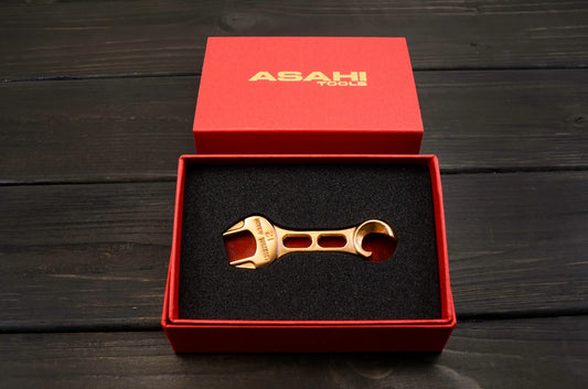 ASAHI LIGHTOOL Mini Combination Wrench Bottle Opener 12mm Pink Gold LCO0012P