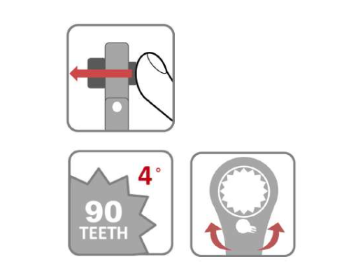 Utoku Super Slim Ratchet Black URSUS 90T 1/4" UT-SSRW-1B