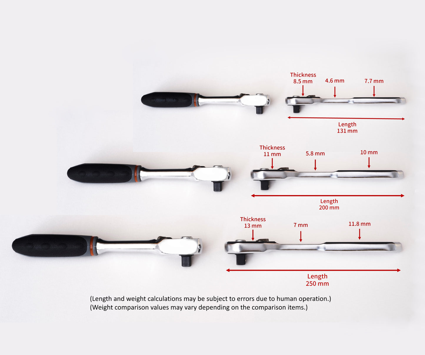 Utoku Super Slim Ratchet Black URSUS 90T 1/4" UT-SSRW-1B