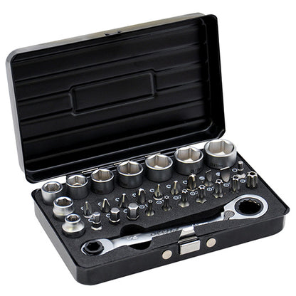 DEEN Low Profile 1/4 in. Drive Metric Socket and Half Cut Bit Set, 30-Piece DNBRS31J