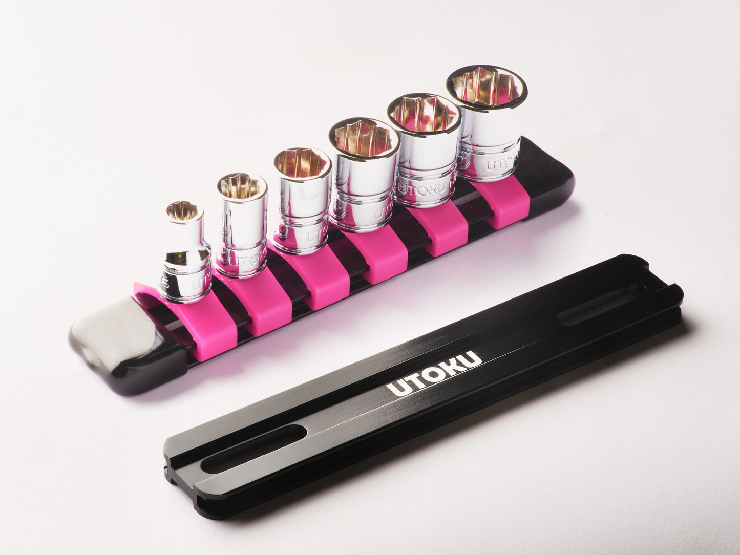 Utoku 1/4 in. Drive Nexper Anti-Slip Metric Socket Set Pink UT-NEXP-SPK