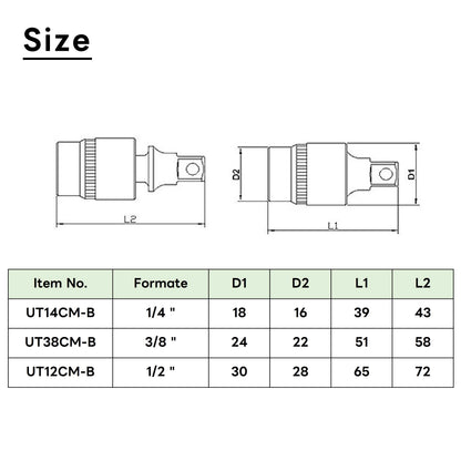 Utoku 1/4 in. Drive Locking Wobble Adapter UT14CM-B