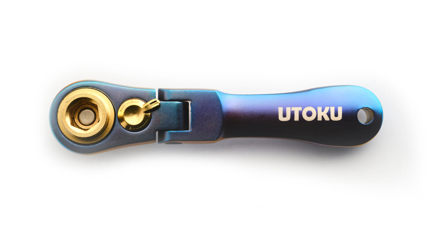 Utoku 14 Piece Mini Ratchet Socket and Bit Set Titanium Indigo UT-NRGM-Ti2