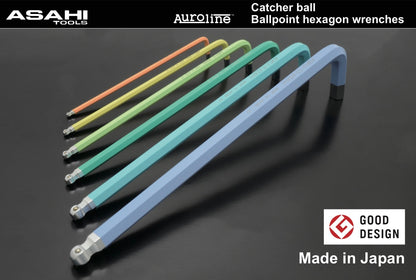 ASAHI Color Coded Screw Holding Ball End Hex L-Key Wrench Set 9Pc Metric AQKUS91