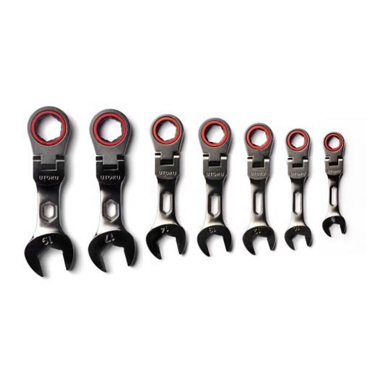 Utoku 120T 7 pc. Stubby Ratcheting Wrench Set Metric UT-NFXGEW-STTY