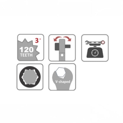Utoku 120T 7 pc. Stubby Ratcheting Wrench Set Metric UT-NFXGEW-STTY