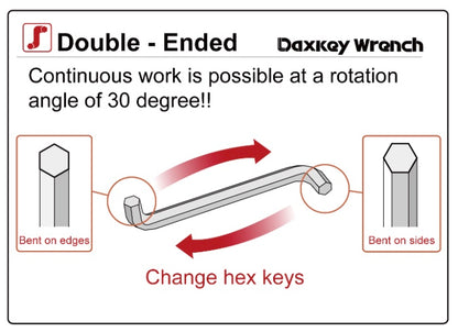 ASAHI DaxKey Stubby Offset Short Hex L-Key Wrench Set Metric 9pc DZS0910