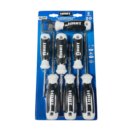 Hart 6 Pc Screwdriver Set with Bonus Bottle Opener HHSDSB1PDQ