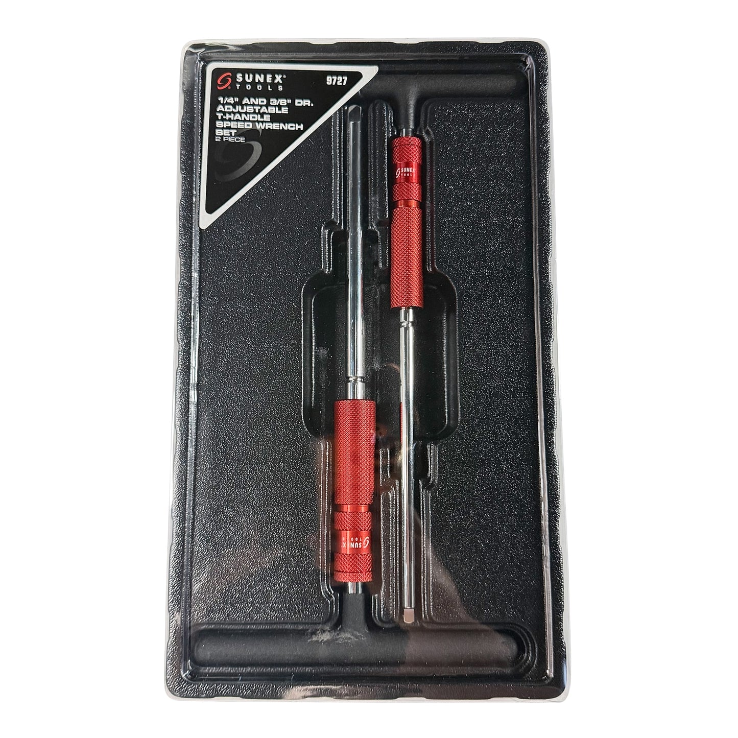 Sunex Tools 1/4 in. And 3/8 in. Drive Comfort Grip Adjustable T-Handle Speeder 2 Piece Set 9727