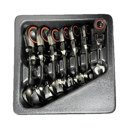 Utoku 120T 7 pc. Stubby Ratcheting Wrench Set Metric UT-NFXGEW-STTY