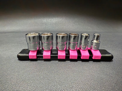 Utoku 1/4 in. Drive Nexper Anti-Slip Metric Socket Set Pink UT-NEXP-SPK