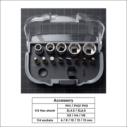Utoku 14 Piece Mini Ratchet Socket and Bit Set Black UT-NRGM-1