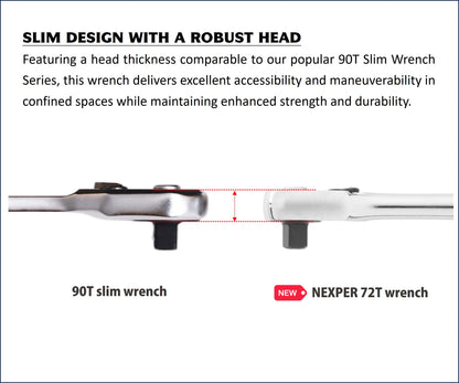 UTOKU 1/4 in. Drive Nexper Compact Head Ratchet UT-NPR-2120