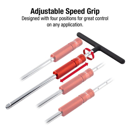 Sunex Tools 1/4 in. And 3/8 in. Drive Comfort Grip Adjustable T-Handle Speeder 2 Piece Set 9727