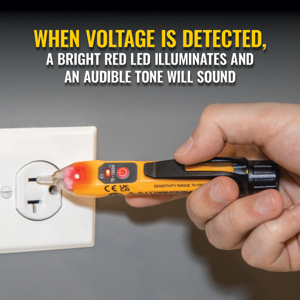 Klein Tools Non-Contact Voltage Tester, 70 to 1000V AC NCVT-1XT